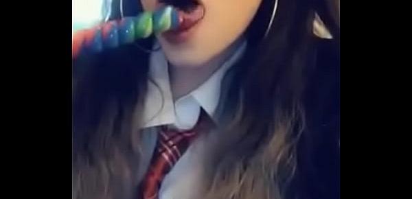  British schoolgirl squirts and gets a facial from big cock teacher